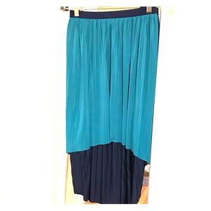 High/low hem navy/teal skirt. Reversible!